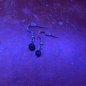 Black bead earrings